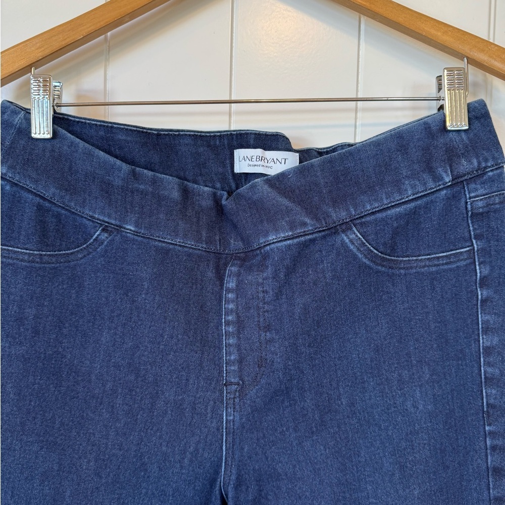 π 6/$60 Lane Bryant Size 14 Jeggings Skinny Back Pocket Medium Wash Heavy Weight - Picture 3 of 8